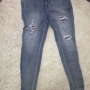 Maurices Light Blue Distressed Skinny Jeans Jegging